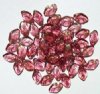 50 12mm Transparent Pink Gold Lustre Glass Leaf Beads